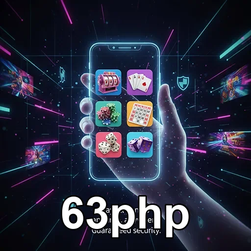 Mobile user enjoying casino games on the 63php app